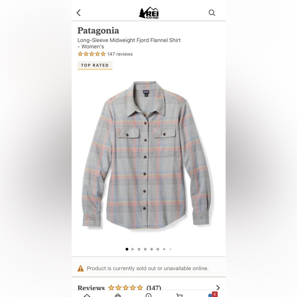 Patagonia Women's Fjord Flannel Shirt. Size Large. Like new. Perfect condition.